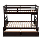 Lit superposé jumeau sur grand lit avec rangement - Espresso (ANCIEN UGS :LP000022AAP)