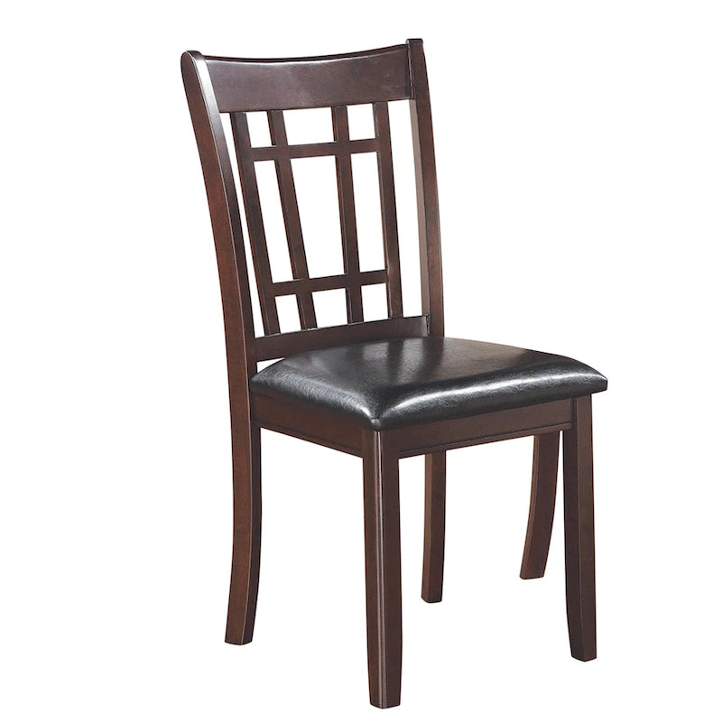 Lot de 2 chaises de salle à manger transitionnelles en similicuir avec pieds en bois, chaises de cuisine rembourrées