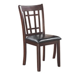 Lot de 2 chaises de salle à manger transitionnelles en similicuir avec pieds en bois, chaises de cuisine rembourrées