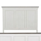 Tête de lit capitonnée blanche Queen Size, Tête de lit classique en bois avec garniture décorative