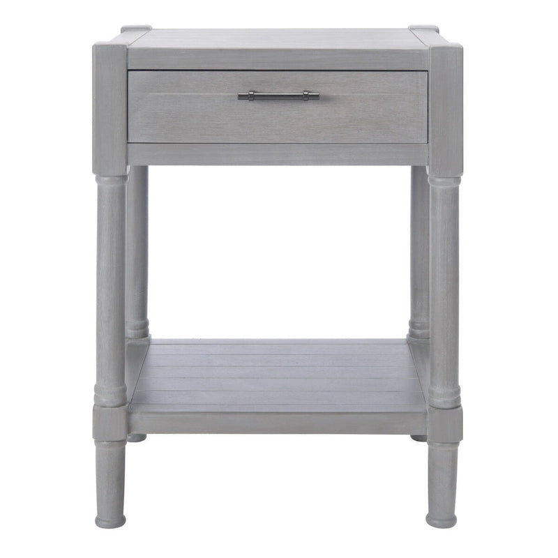 Table d'appoint à 1 tiroir avec pieds tournés et détails sculptés, 48 cm L x 40 cm P x 66 cm H
