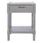 Table d'appoint à 1 tiroir avec pieds tournés et détails sculptés, 48 cm L x 40 cm P x 66 cm H