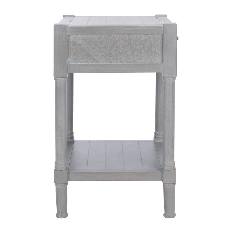 Table d'appoint à 1 tiroir avec pieds tournés et détails sculptés, 48 cm L x 40 cm P x 66 cm H