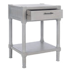Table d'appoint à 1 tiroir avec pieds tournés et détails sculptés, 48 cm L x 40 cm P x 66 cm H