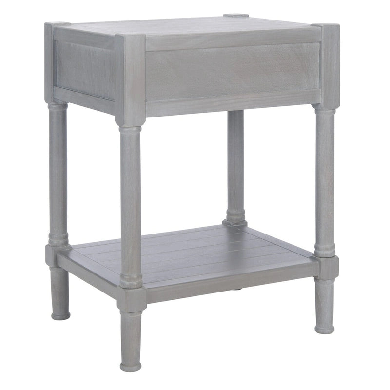 Table d'appoint à 1 tiroir avec pieds tournés et détails sculptés, 48 cm L x 40 cm P x 66 cm H