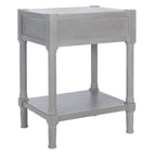 Table d'appoint à 1 tiroir avec pieds tournés et détails sculptés, 48 cm L x 40 cm P x 66 cm H