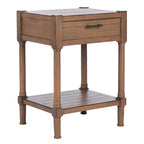 Table d'appoint à 1 tiroir avec pieds tournés et détails sculptés, 48 cm L x 40 cm P x 66 cm H