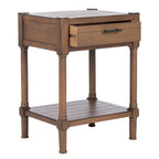 Table d'appoint à 1 tiroir avec pieds tournés et détails sculptés, 48 cm L x 40 cm P x 66 cm H
