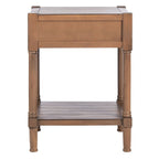 Table d'appoint à 1 tiroir avec pieds tournés et détails sculptés, 48 cm L x 40 cm P x 66 cm H