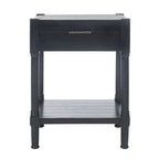 Table d'appoint à 1 tiroir avec pieds tournés et détails sculptés, 48 cm L x 40 cm P x 66 cm H