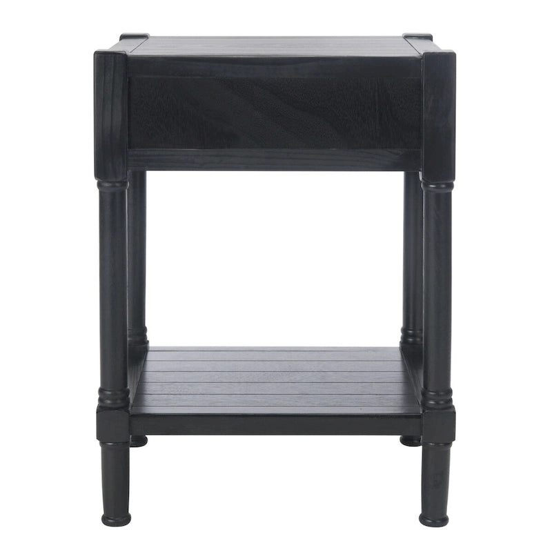 Table d'appoint à 1 tiroir avec pieds tournés et détails sculptés, 48 cm L x 40 cm P x 66 cm H