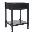 Table d'appoint à 1 tiroir avec pieds tournés et détails sculptés, 48 cm L x 40 cm P x 66 cm H