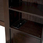 Cadre de lit en bois Queen Size avec armoire intégrée tout-en-un et tête de lit de rangement