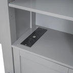 Cadre de lit en bois Queen Size avec armoire intégrée tout-en-un et tête de lit de rangement