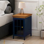 Table de chevet avec meuble de rangement et plateau en bois massif, 1 pièce/2 pièces