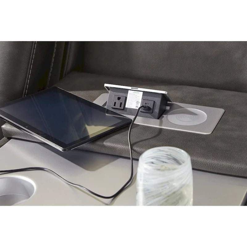 Canapé inclinable électrique avec port USB, revêtement en similicuir, pour salon