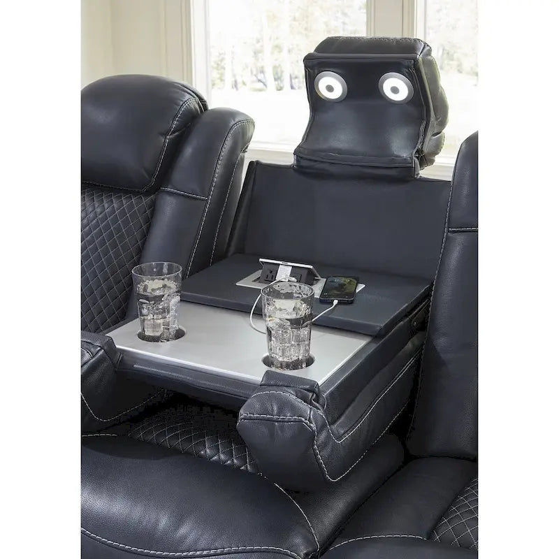 Canapé inclinable électrique avec port USB, revêtement en similicuir, pour salon