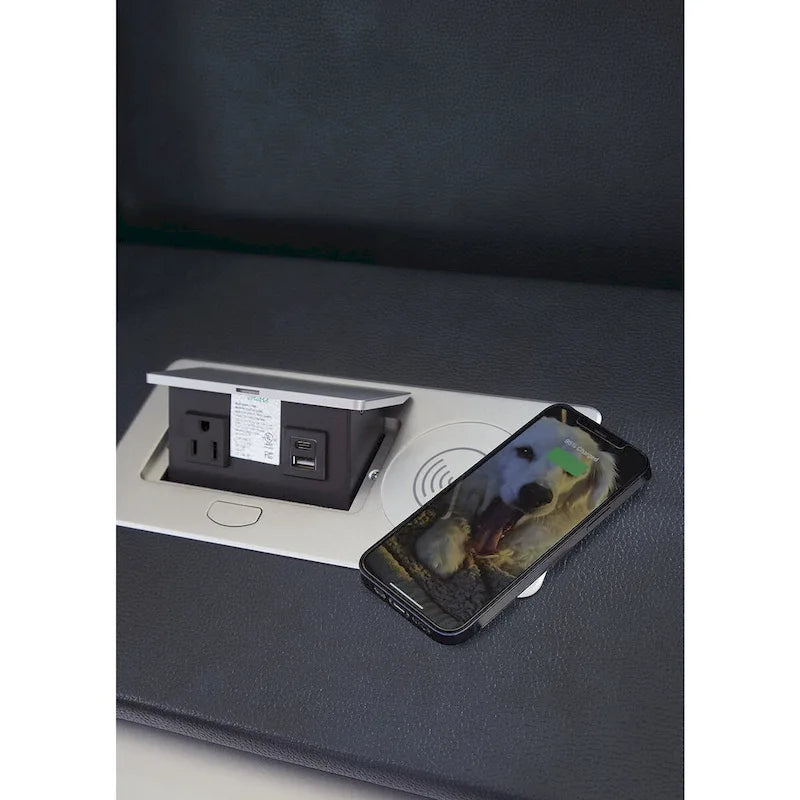Canapé inclinable électrique avec port USB, revêtement en similicuir, pour salon
