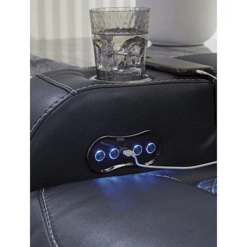Canapé inclinable électrique avec port USB, revêtement en similicuir, pour salon
