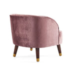 Fauteuil Club Mid-Century Modern avec surpiqûres horizontales et pieds évasés en hévéa, velours ou bouclé