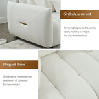 Canapé profond en tissu surchargé avec 3 coussins décoratifs, canapé de salon rembourré en peluche