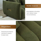 Canapé profond en tissu surchargé avec 3 coussins décoratifs, canapé de salon rembourré en peluche