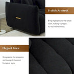Canapé profond en tissu surchargé avec 3 coussins décoratifs, canapé de salon rembourré en peluche