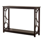 Console de canapé d'entrée en bois finition cerisier foncé avec étagère de rangement pour couloir, vestibule, salon