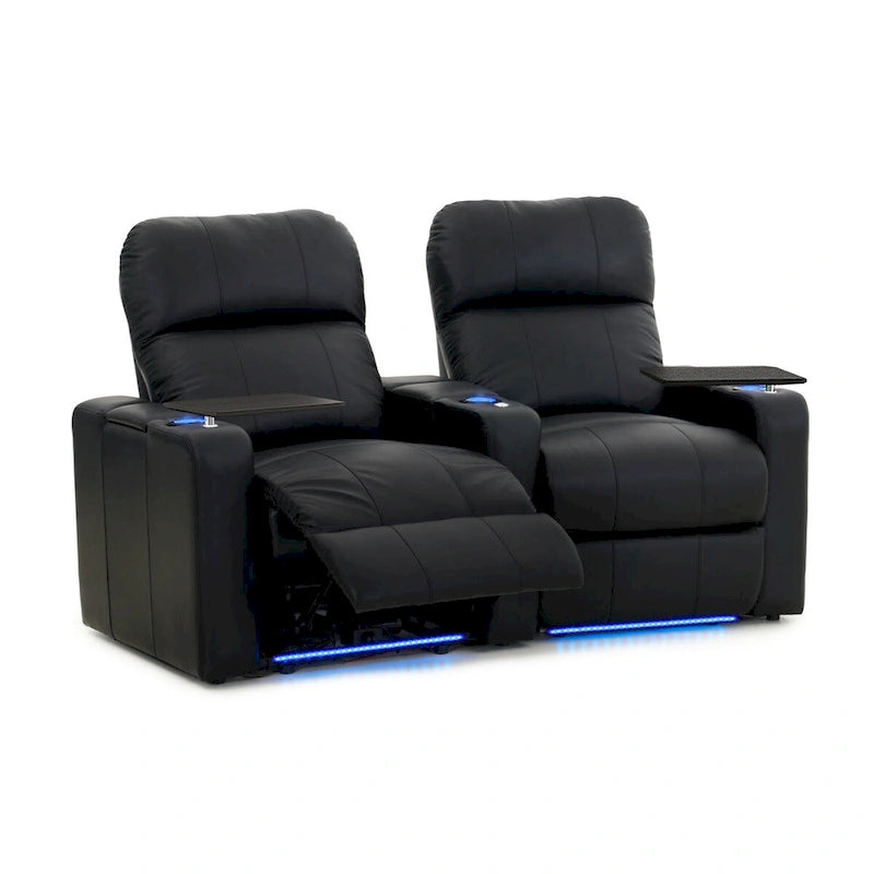 Ensemble de sièges inclinables en cuir pour cinéma maison avec porte-gobelets et ports USB