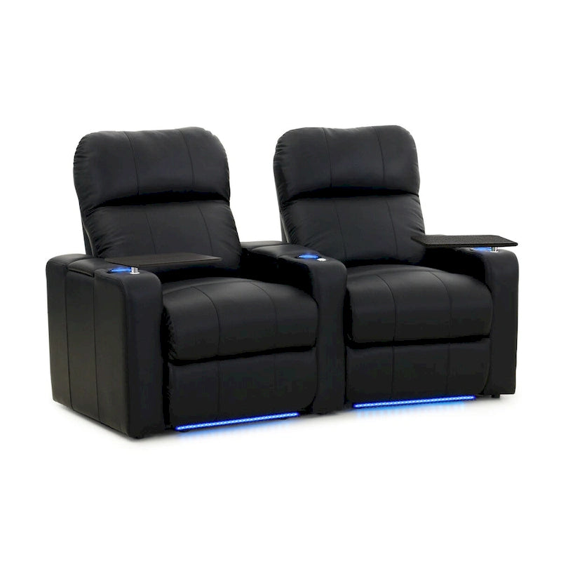 Ensemble de sièges inclinables en cuir pour cinéma maison avec porte-gobelets et ports USB