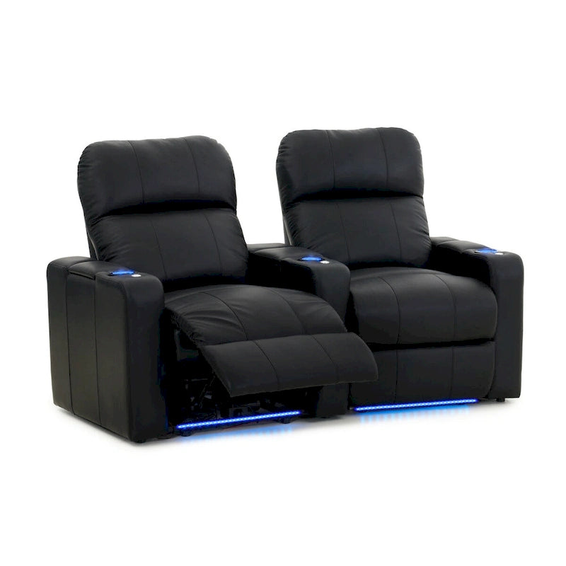 Ensemble de sièges inclinables en cuir pour cinéma maison avec porte-gobelets et ports USB
