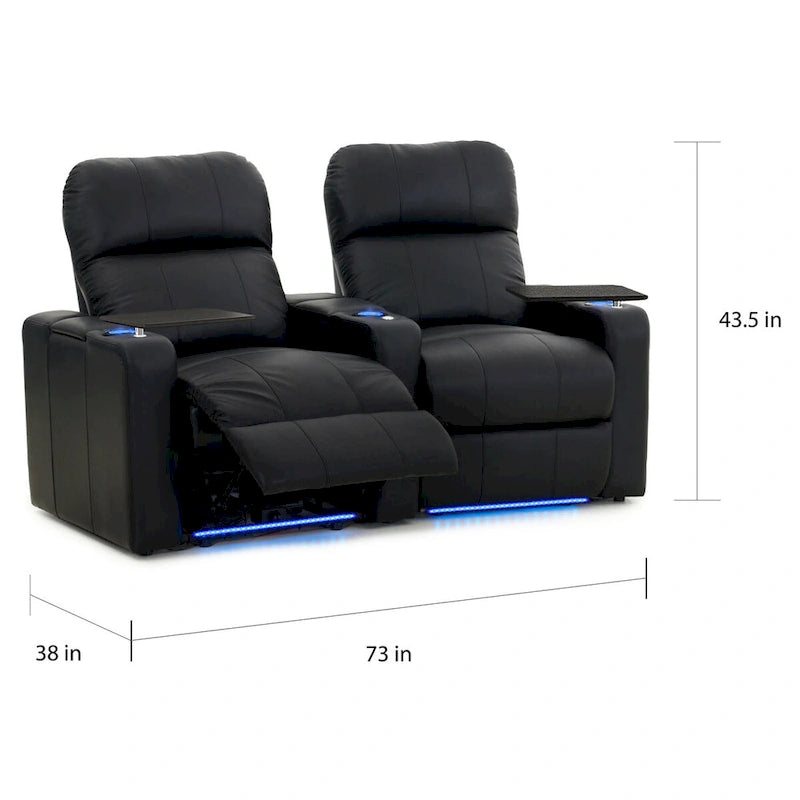 Ensemble de sièges inclinables en cuir pour cinéma maison avec porte-gobelets et ports USB