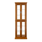 Vitrine Curio Éclairée avec Étagères Réglables, Portes en Verre Trempé (Ampoule E26 non incluse)