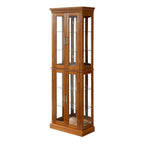 Vitrine Curio Éclairée avec Étagères Réglables, Portes en Verre Trempé (Ampoule E26 non incluse)