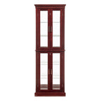 Vitrine Curio Éclairée avec Étagères Réglables, Portes en Verre Trempé (Ampoule E26 non incluse)