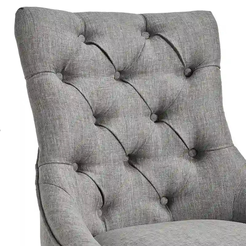 Lot de 2 chaises de salle à manger avec dossier incurvé, assise en tissu rembourré et pieds en bois