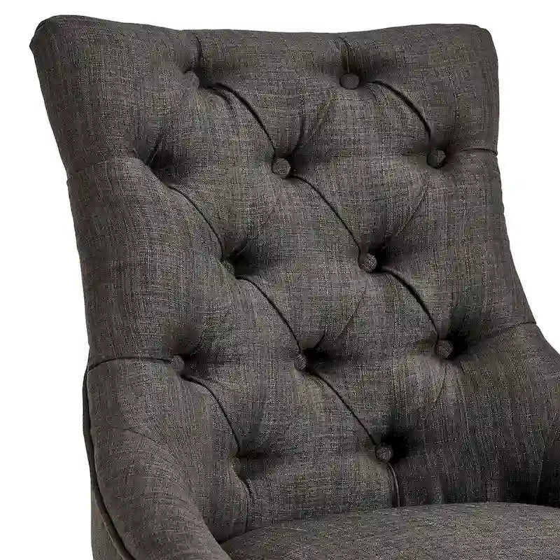 Lot de 2 chaises de salle à manger avec dossier incurvé, assise en tissu rembourré et pieds en bois