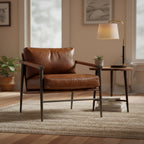 McBeal Leather Occasional Chair, Chocolate