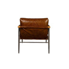 Fauteuil d'appoint en cuir marron chocolat, fauteuil d'appoint classique rembourré