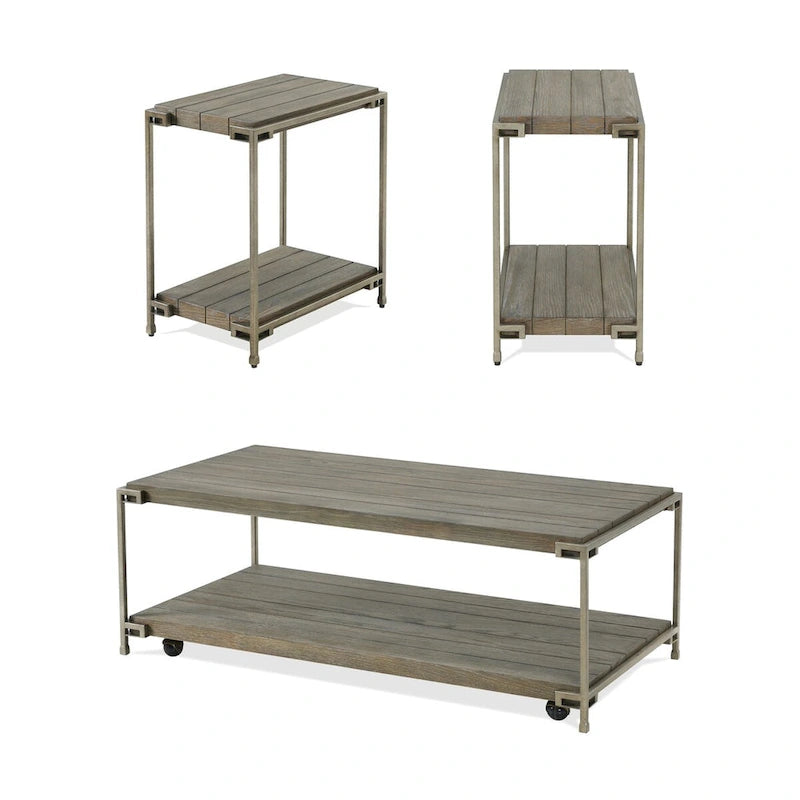 Ensemble de 3 tables basses et 2 tables d'appoint