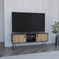 Meuble TV moderne avec étagères ouvertes et rangements, Console multimédia pour téléviseurs jusqu'à 65 po