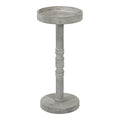 Table d'appoint sur pied avec plateau rond et base tournée, table d'appoint de style rustique