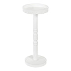 Table d'appoint sur pied avec plateau rond et base tournée, table d'appoint de style rustique