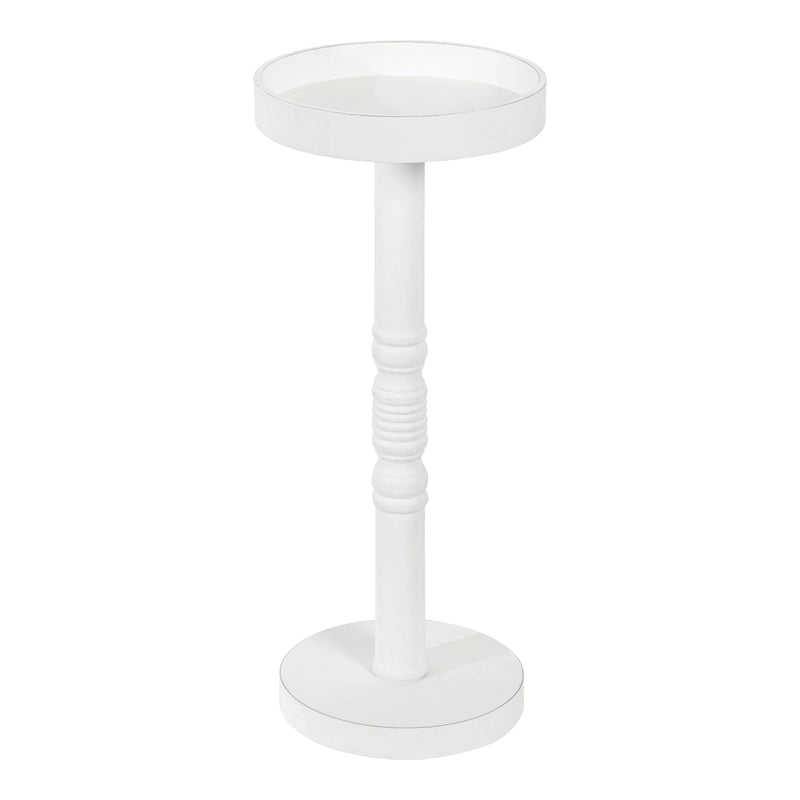 Table d'appoint sur pied avec plateau rond et base tournée, table d'appoint de style rustique
