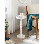 Table d'appoint sur pied avec plateau rond et base tournée, table d'appoint de style rustique