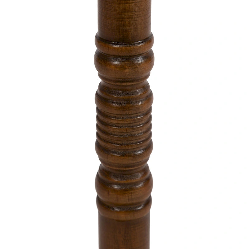 Table d'appoint sur pied avec plateau rond et base tournée, table d'appoint de style rustique