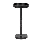 Table d'appoint sur pied avec plateau rond et base tournée, table d'appoint de style rustique