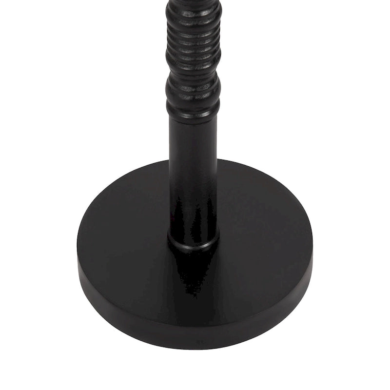 Table d'appoint sur pied avec plateau rond et base tournée, table d'appoint de style rustique