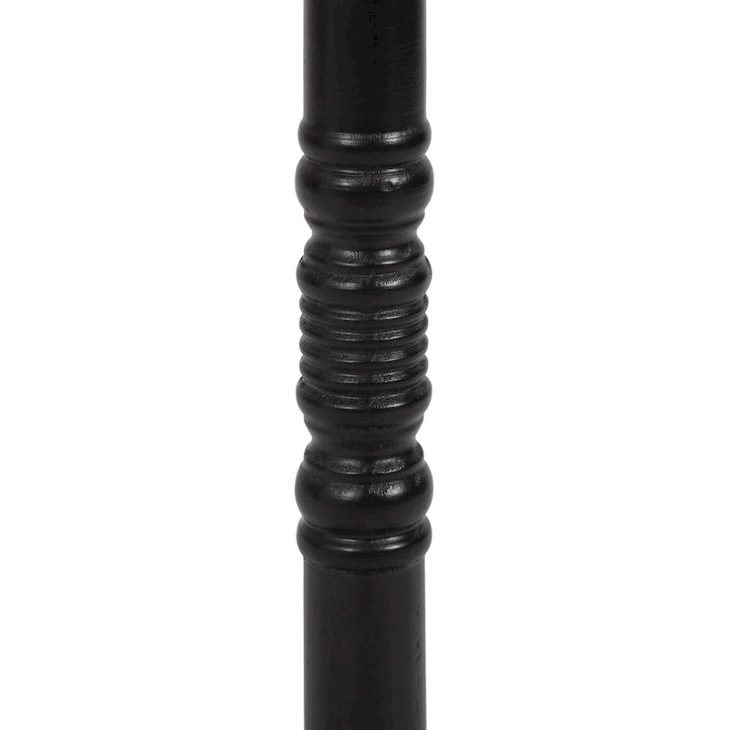 Table d'appoint sur pied avec plateau rond et base tournée, table d'appoint de style rustique