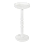 Table d'appoint sur pied avec plateau rond et base tournée, table d'appoint de style rustique
